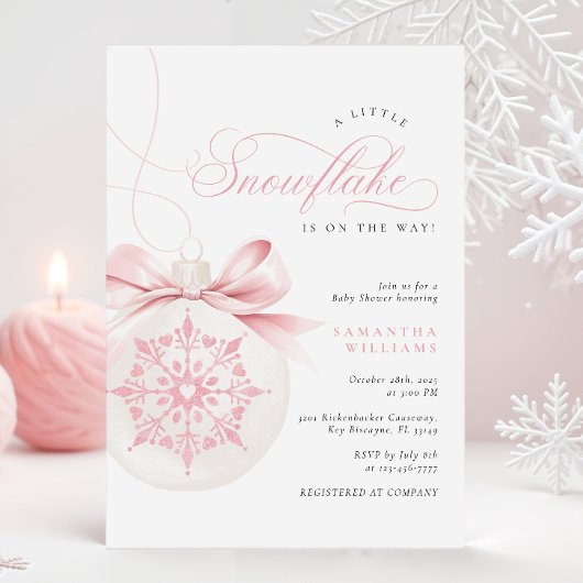 Invitation d'un petit Baby shower rose