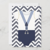 Invitation d'un petit Baby shower, vêtement de gar (Dos)