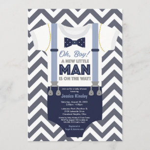 Invitation d'un petit Baby shower, vêtement de gar