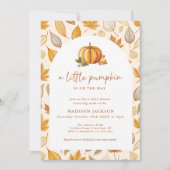 Invitation d'un petit Citrouille à l'arc de feuill (Devant)