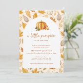 Invitation d'un petit Citrouille à l'arc de feuill (Debout devant)