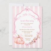 Invitation d'un petit Citrouille de Baby shower ro (Devant)