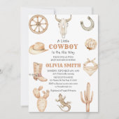Invitation d'un petit cowboy sur le Baby shower oc (Devant)