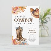 Invitation d'un petit cowboy sur le Baby shower oc (Debout devant)