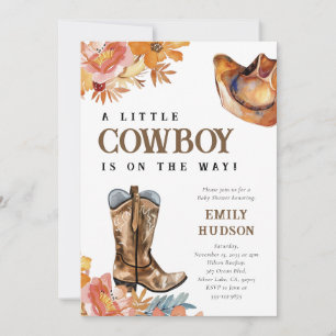 Invitation d'un petit cowboy sur le Baby shower oc