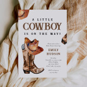 Invitation d'un petit cowboy sur le Baby shower oc