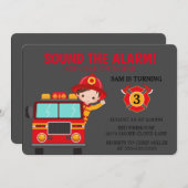 Invitation d'un pompier de camion-pompier (Devant / Derrière)