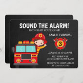 Invitation d'un pompier de camion-pompier (Devant / Derrière)