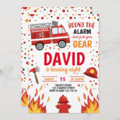 Invitation d'un pompier de pompier pour l'annivers (Devant / Derrière)