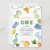 Invitation d'un saurus pour le premier anniversair (Devant)