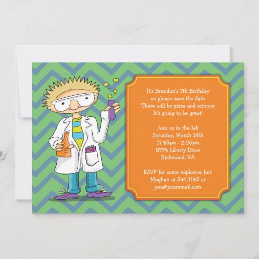 Invitation d'un scientifique fou : Potions amusant (Devant)