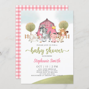 Invitation d'une Baby shower de ferme