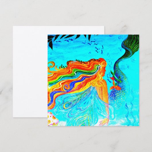 invitation d'une chevelure de sirène d'arc-en-ciel (Devant / Derrière)