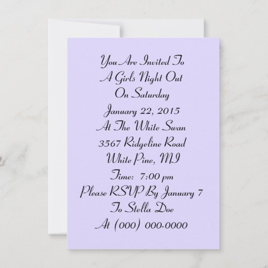 Invitation d'une dame amoureuse en verre (Dos)