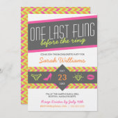 Invitation d'une Dernière Fling Bachelorette Party (Devant / Derrière)
