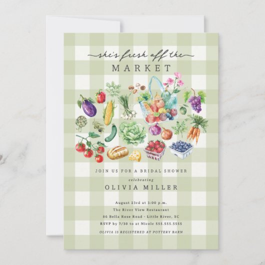 Invitation d'une douche nuptiale sur le marché agr (Devant)