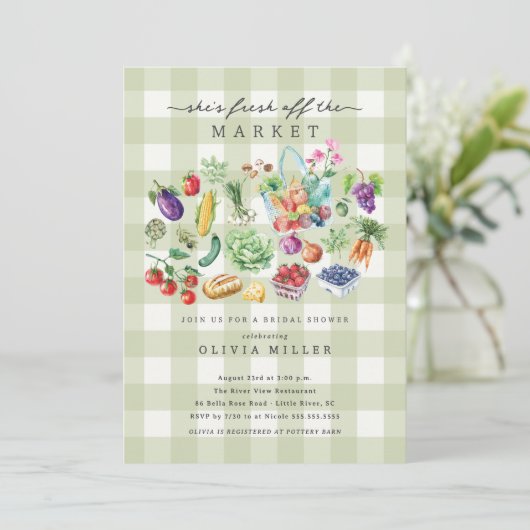 Invitation d'une douche nuptiale sur le marché agr (Debout devant)