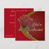 Invitation d'une élégante fête des Roses juifs (Devant / Derrière)