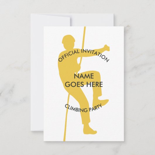 Invitation d'une Escalade de rock personnalisable (Devant)