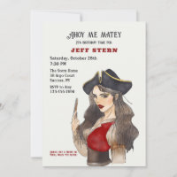 Invitation d'une femme pirate