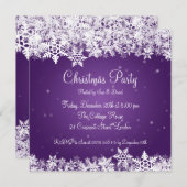 Invitation d'une fête élégante Les flocons d'hiver (Devant / Derrière)