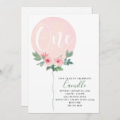 Invitation d'une fille à l'anniversaire du ballon  (Devant / Derrière)