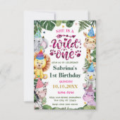 Invitation d'une fille d'anniversaire sauvage (Devant)