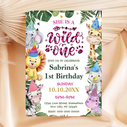 Invitation d'une fille d'anniversaire sauvage