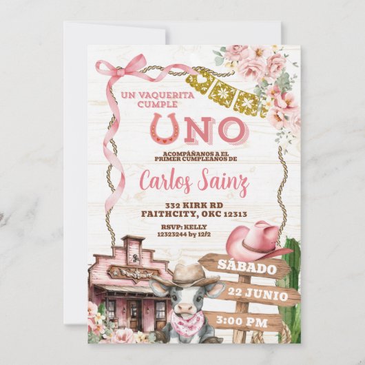 Invitation d'une fille espagnole mexicaine (Devant)