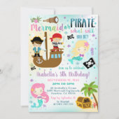 Invitation d'une fillette de Mermaid Pirate (Devant)
