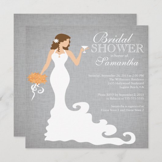 Invitation d'une mariée d'automne à une douche nup (Devant / Derrière)