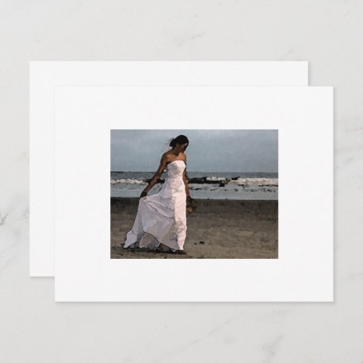 Invitation d'une mariée de plage (Devant / Derrière)