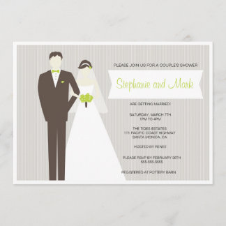 Invitation d'une mariée et d'un couple de chambre