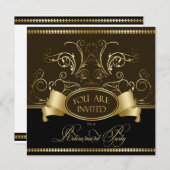 Invitation d'une partie à la retraite Brown Gold B (Devant / Derrière)