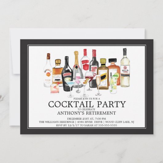 Invitation d'une partie de retrait de cocktail mod (Devant)