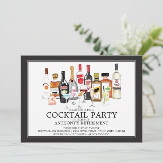 Invitation d'une partie de retrait de cocktail mod (Debout devant)