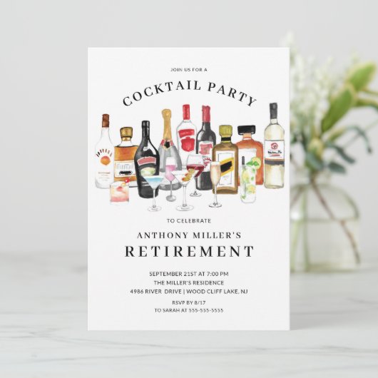 Invitation d'une partie de retrait de cocktail mod (Debout devant)