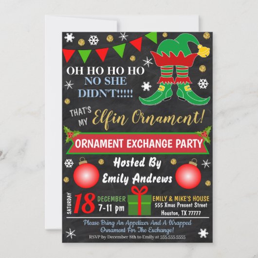 Invitation d'une partie d'échange d'ornement de No (Devant)