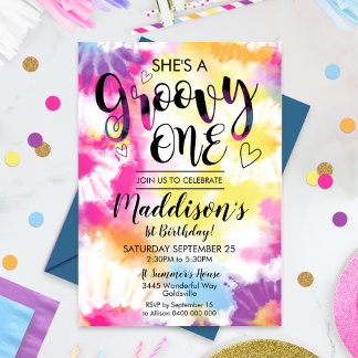 Invitation d'une partie super Hippy Tie Dye