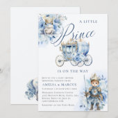 Invitation d'une petite douche bleue Prince Royal (Devant / Derrière)