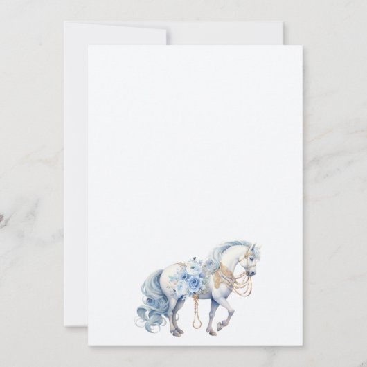 Invitation d'une petite douche bleue Prince Royal (Dos)