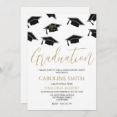 Invitation d'une soirée de graduation élégante mod (Devant / Derrière)