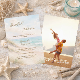 Invitation Dunes de sable de plage à l'aquarelle photo Shower