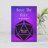 Invitation Dungeons & Dragons Wedding D20 Dice Save The Date (Debout devant)