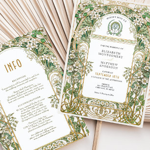 Invitation d'union d'amour Art Nouveau de verdure