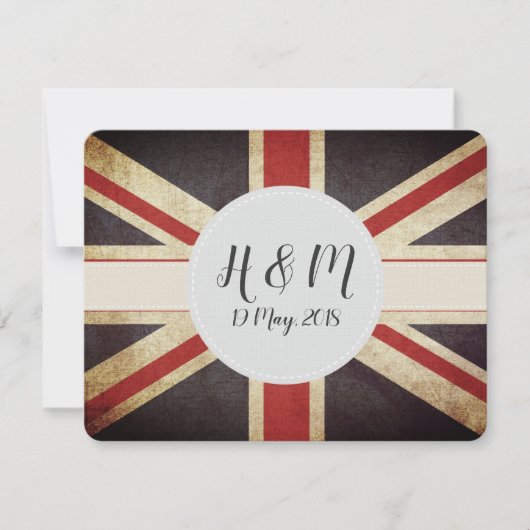 Invitation d'Union Jack de monogramme de Harry (Devant)