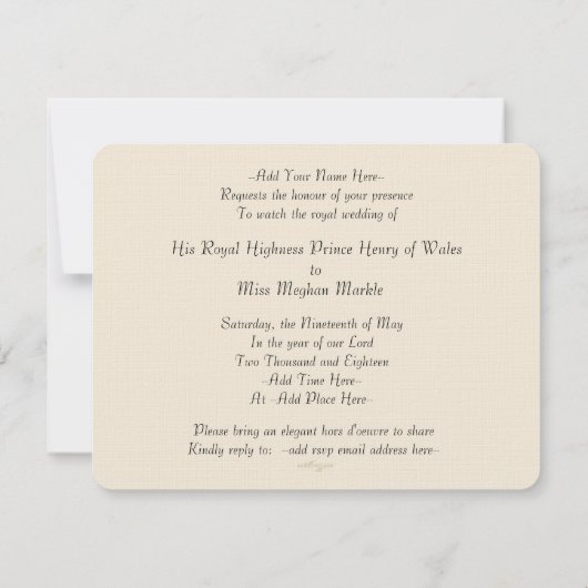 Invitation d'Union Jack de monogramme de Harry (Dos)