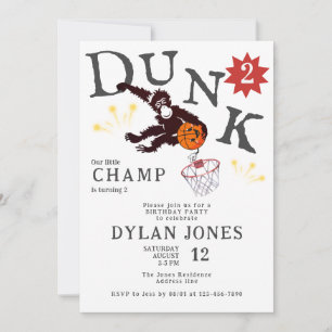 Invitation Dunk ! Anniversaire de enfant de basket-ball Littl