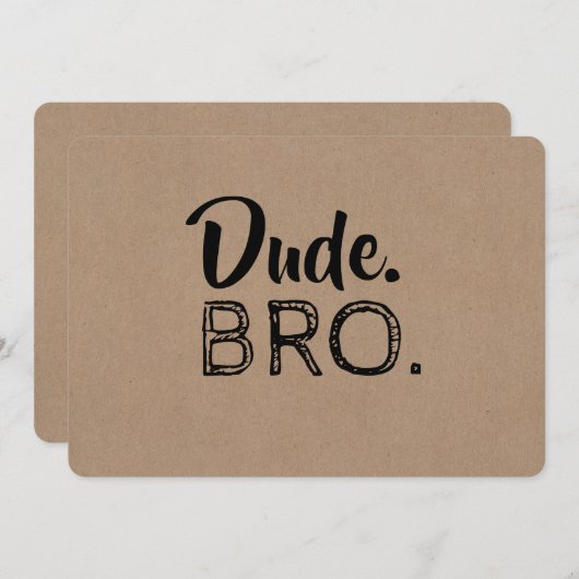 Invitation Duo Bro Funny Groomsman ou Best Man (Devant / Derrière)