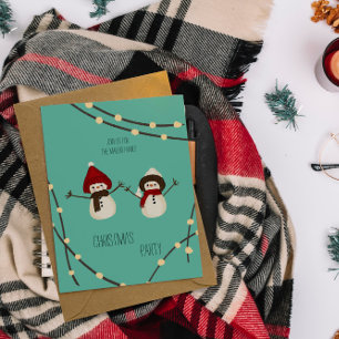 Invitation Duo de bonhomme de neige joyeux Noël – Lumières hi